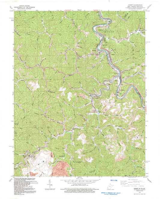 Classic USGS Kermit West Virginia 7.5'x7.5' Topo Map Image