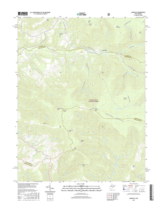 Laneville West Virginia US Topo Map Image