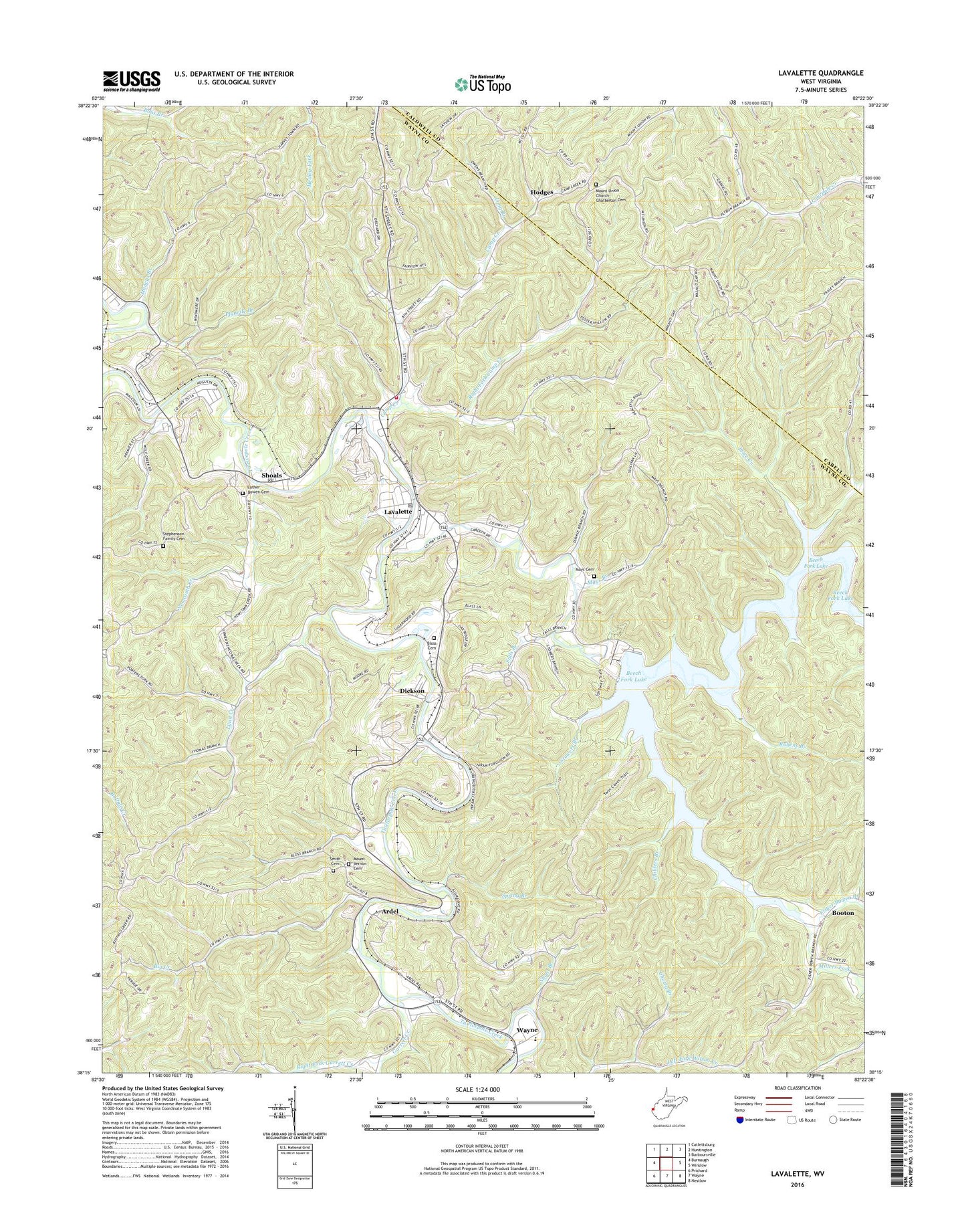 Lavalette West Virginia US Topo Map Image