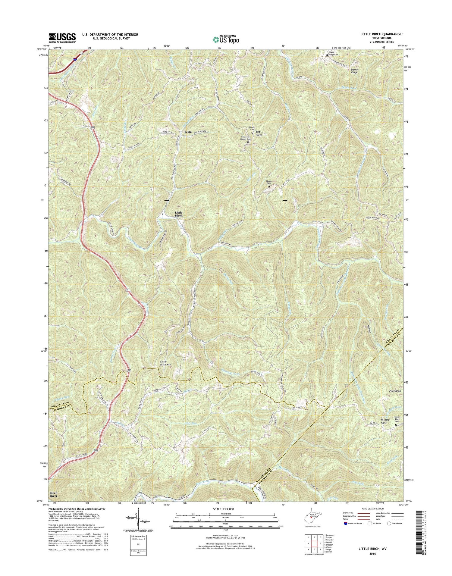 Little Birch West Virginia US Topo Map Image