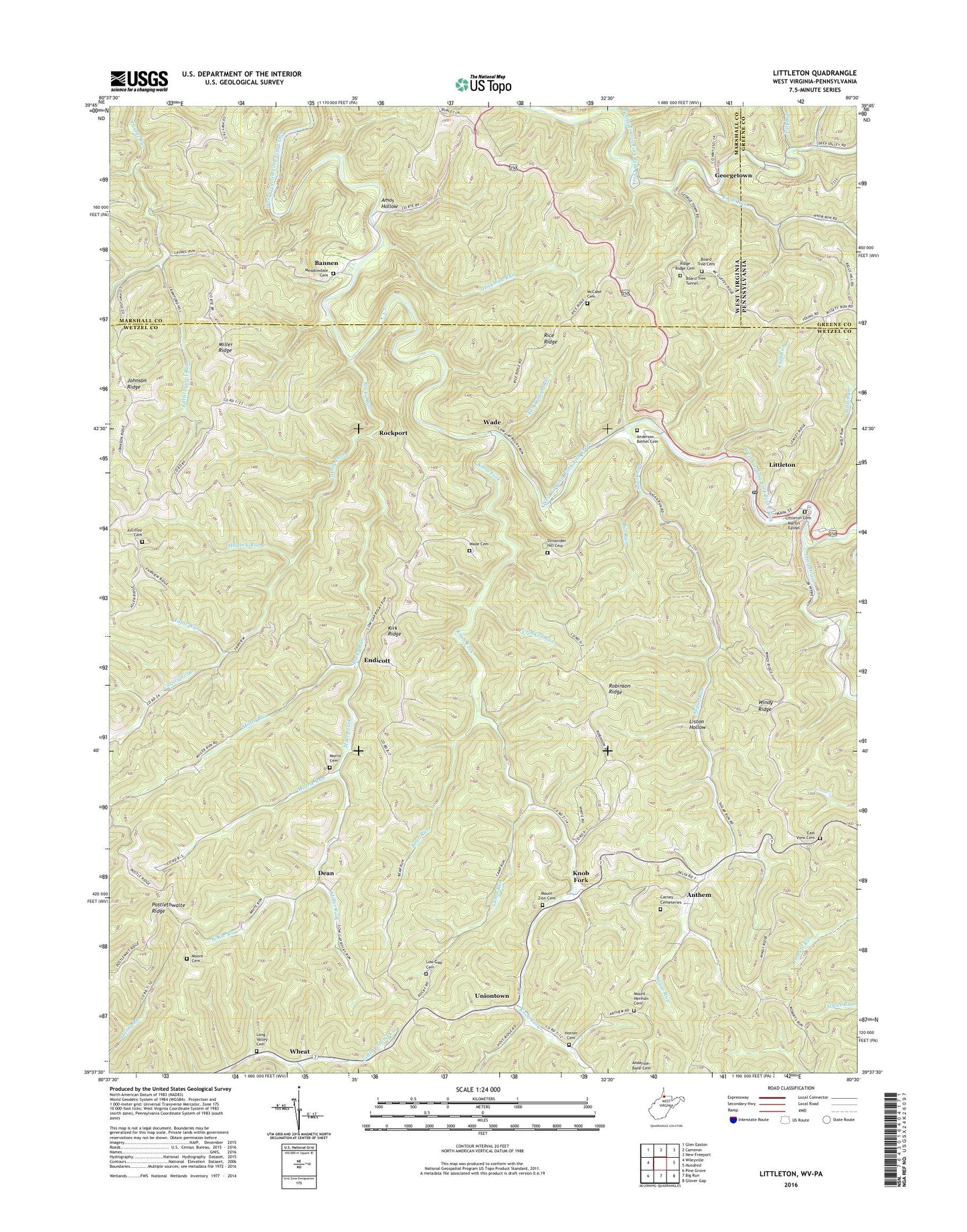 Littleton West Virginia US Topo Map Image