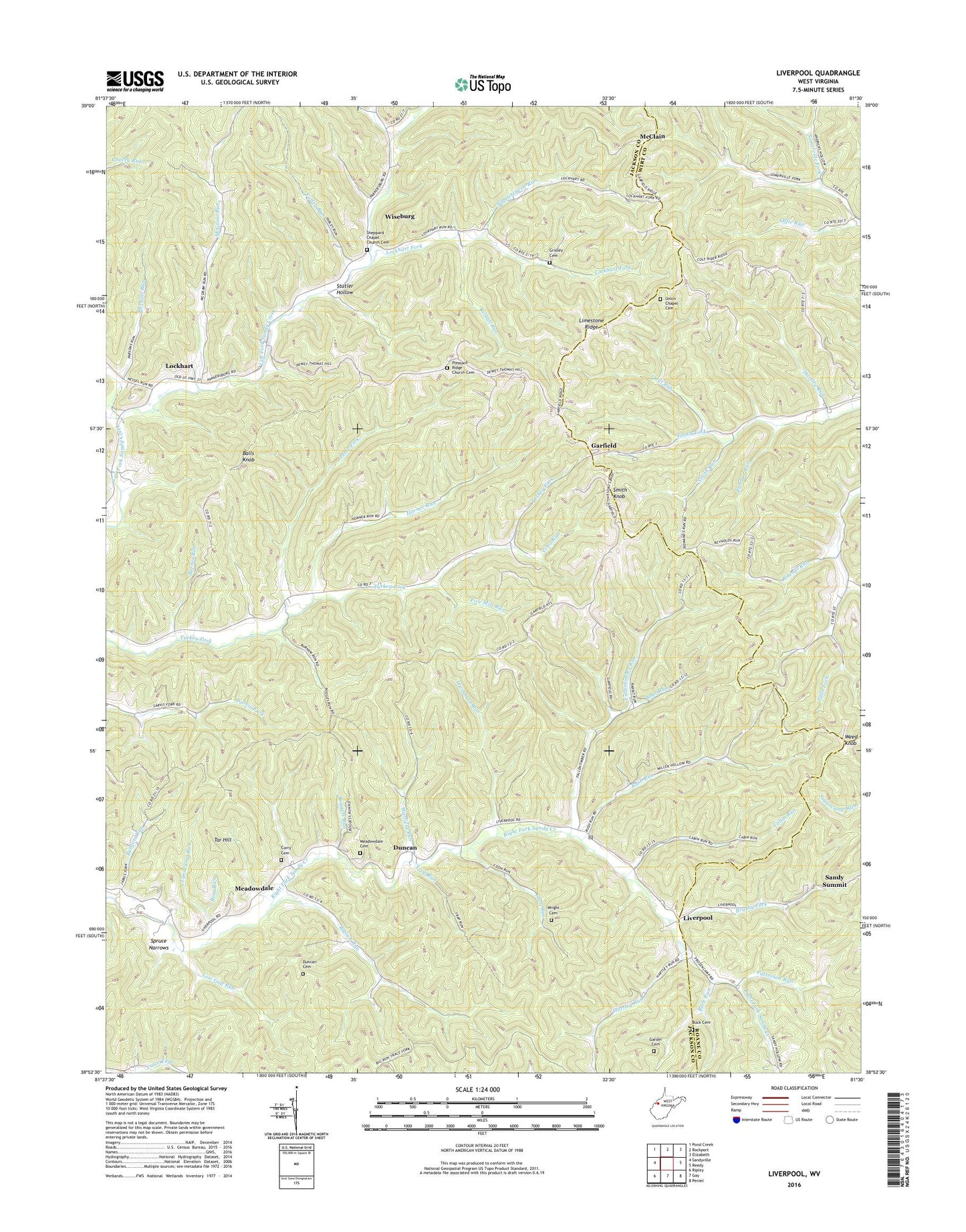 Liverpool West Virginia US Topo Map Image