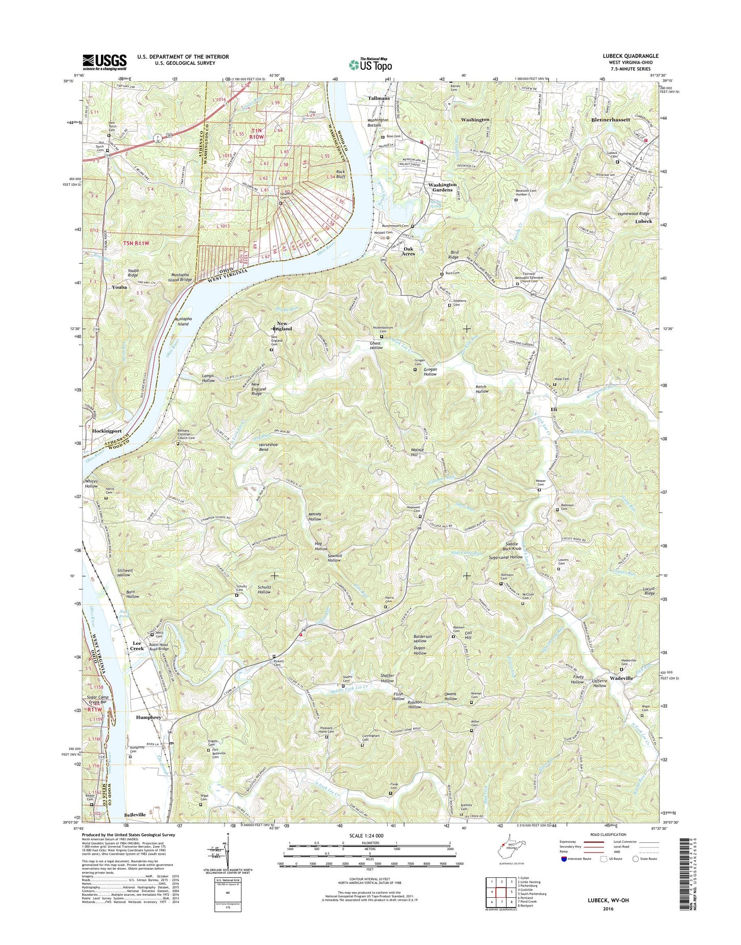 Lubeck West Virginia US Topo Map Image