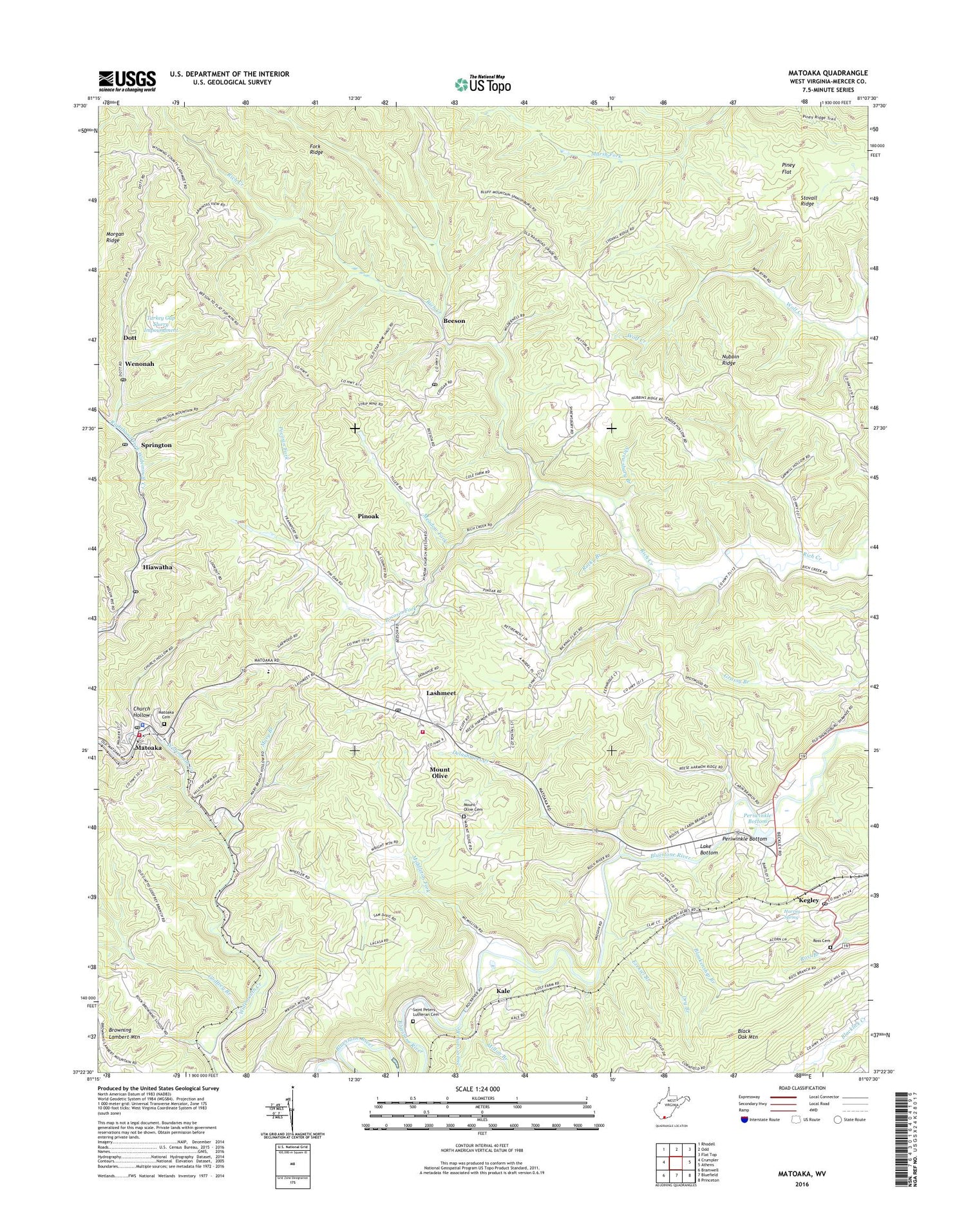 Matoaka West Virginia US Topo Map Image