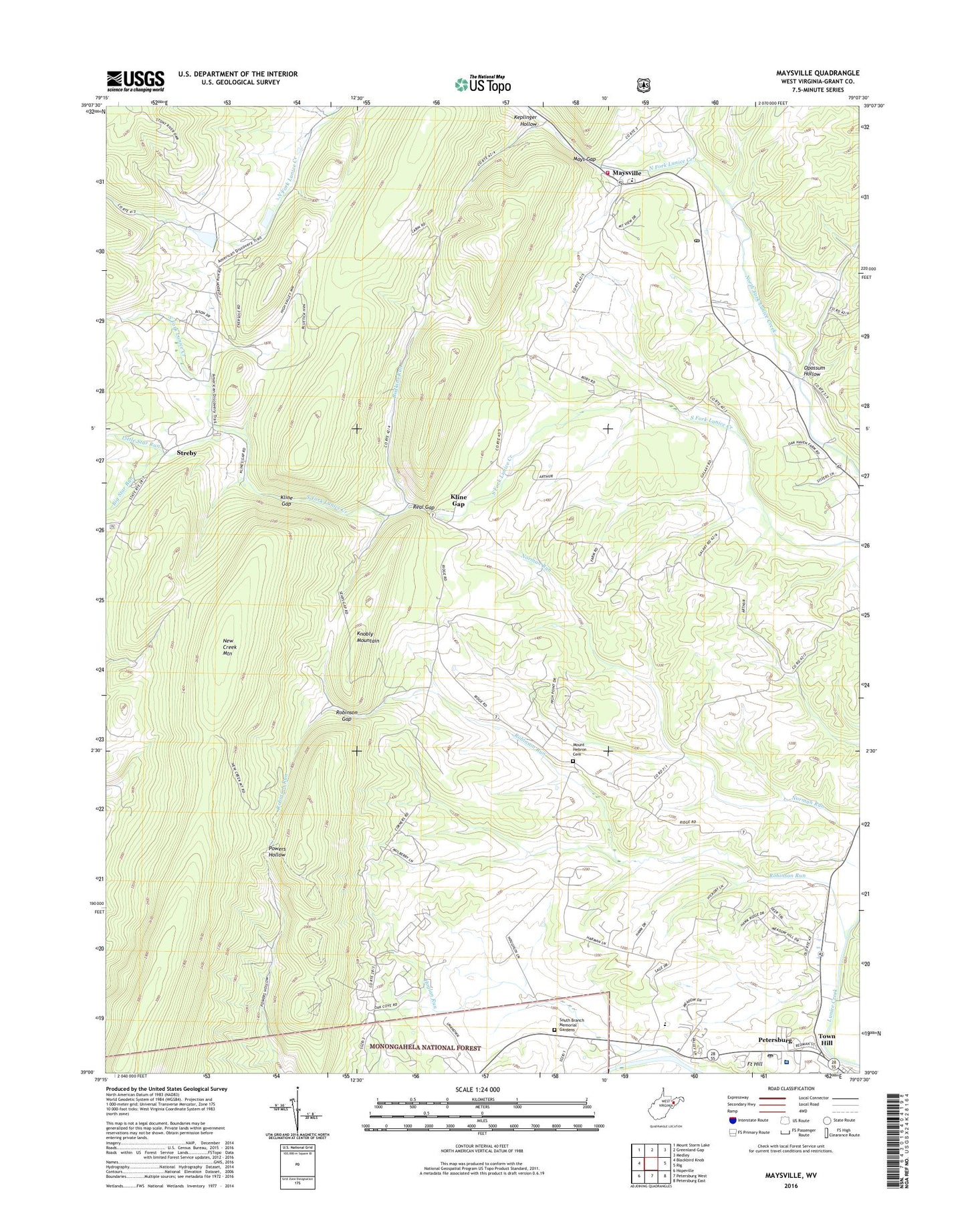 Maysville West Virginia US Topo Map Image