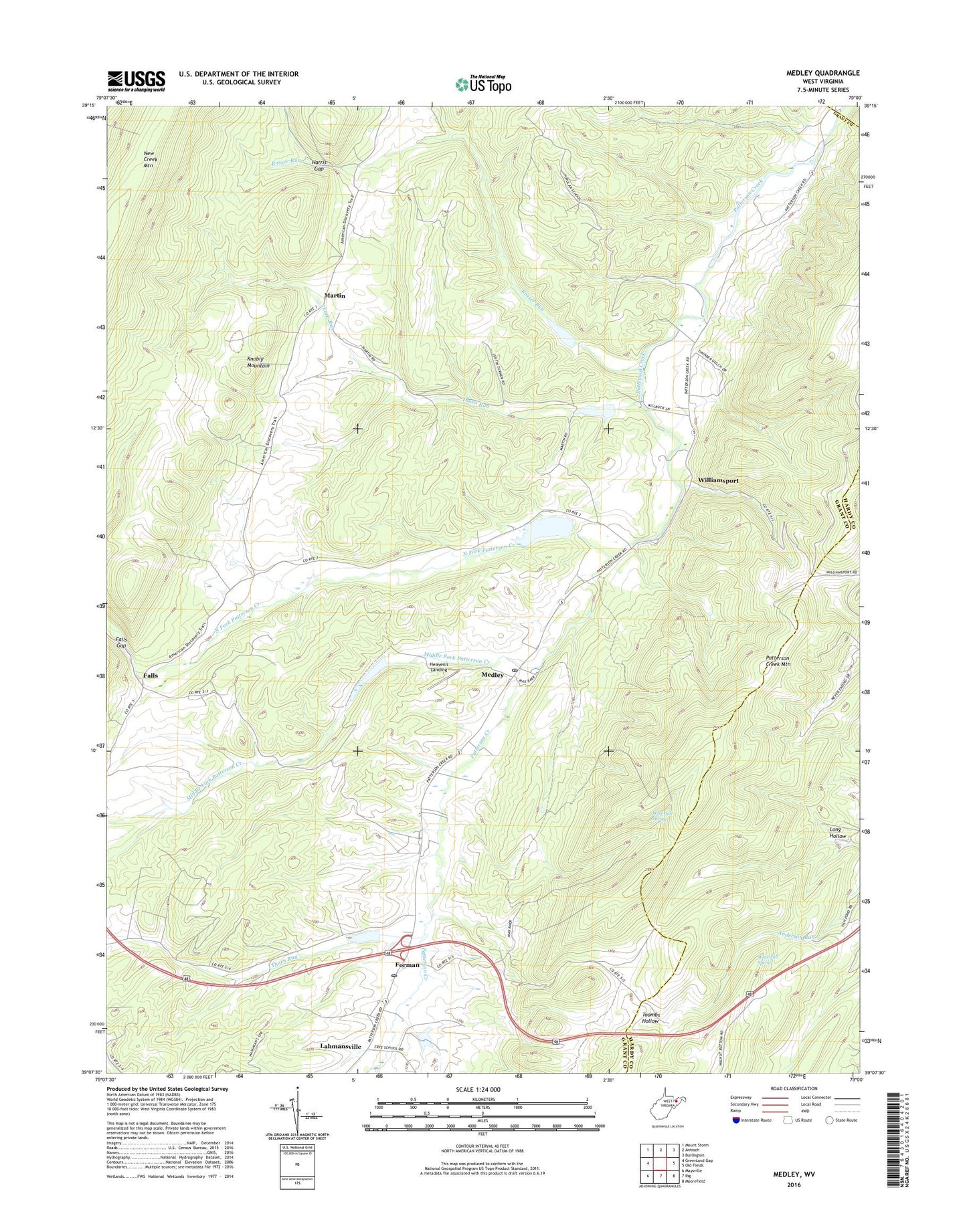 Medley West Virginia US Topo Map Image
