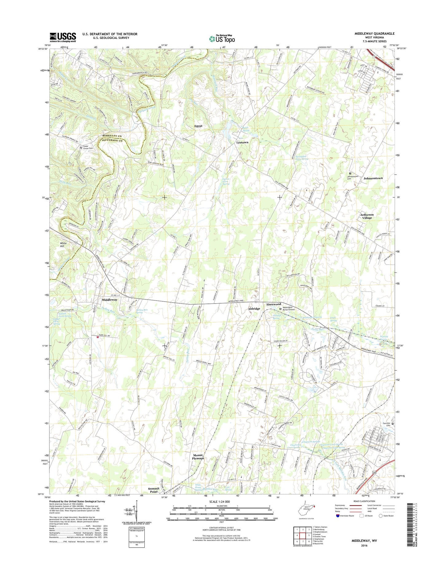 Middleway West Virginia US Topo Map Image