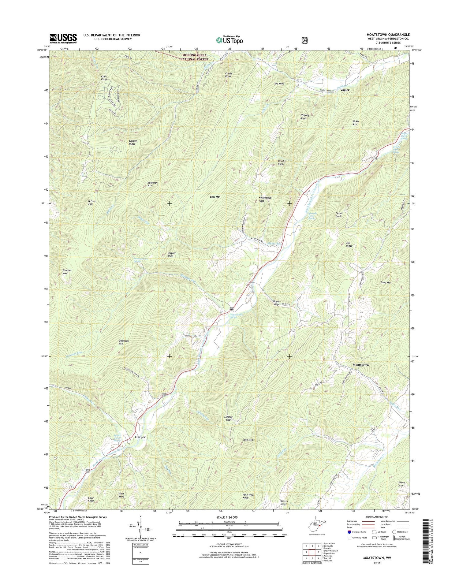 Moatstown West Virginia US Topo Map Image