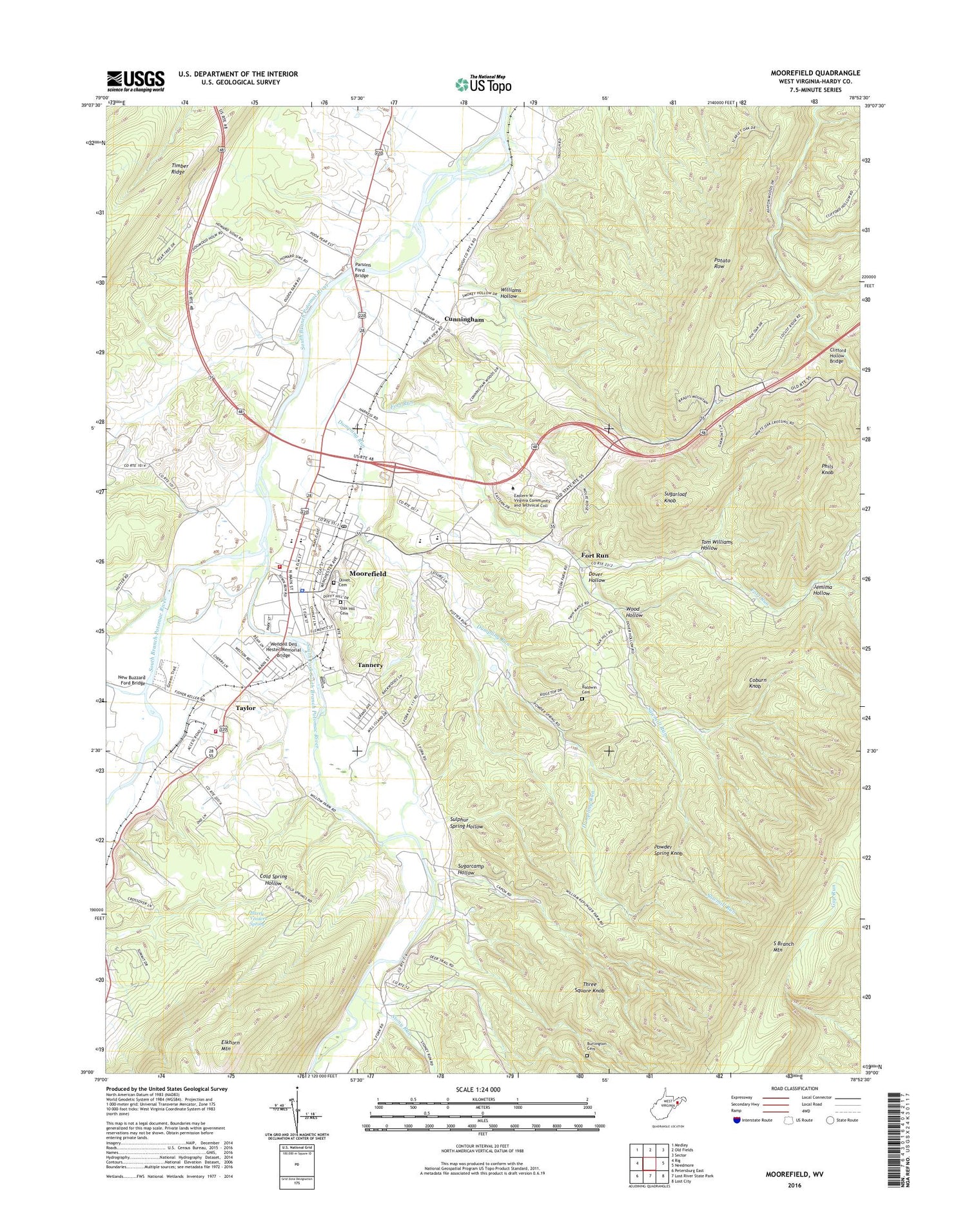 Moorefield West Virginia US Topo Map Image