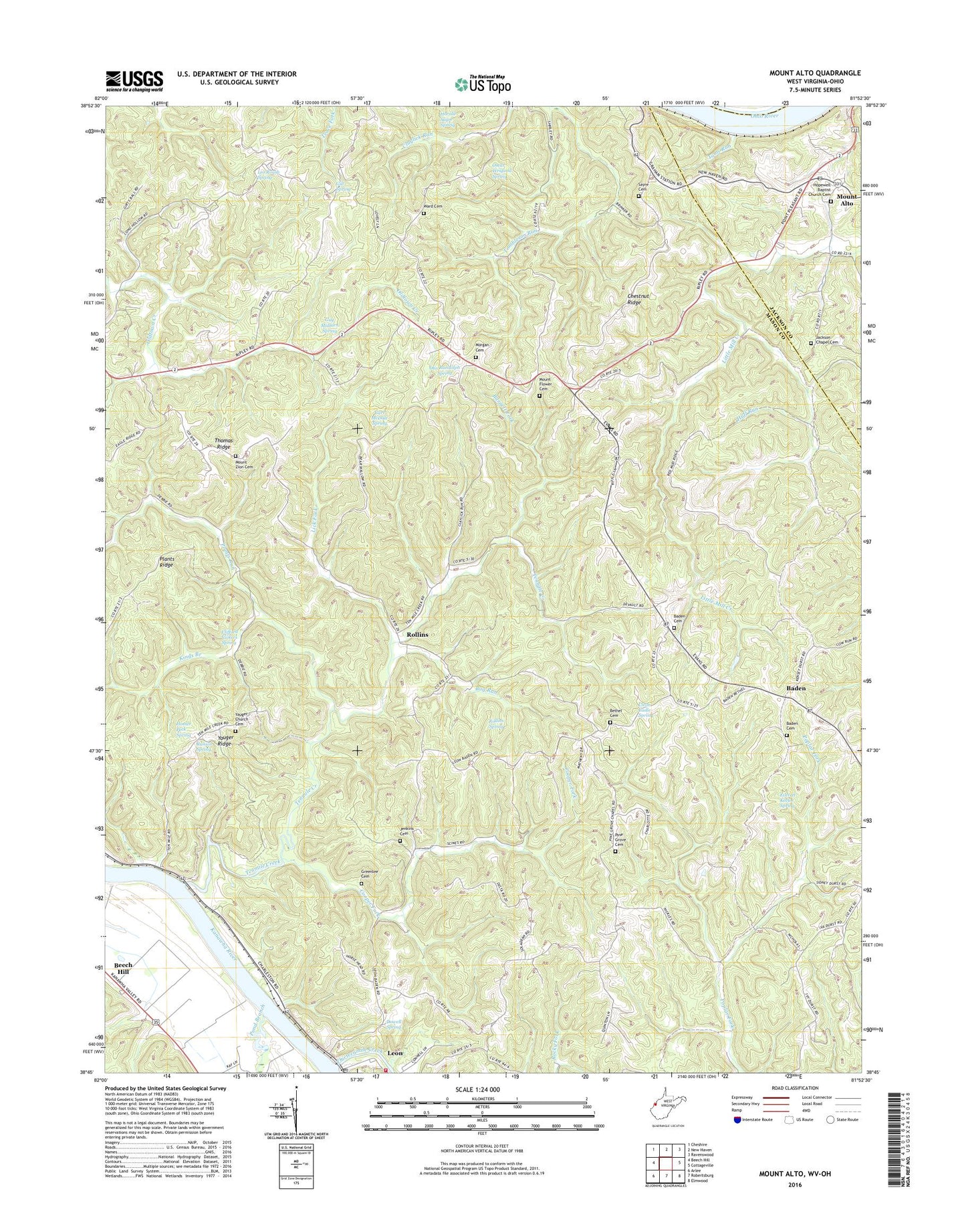 Mount Alto West Virginia US Topo Map Image