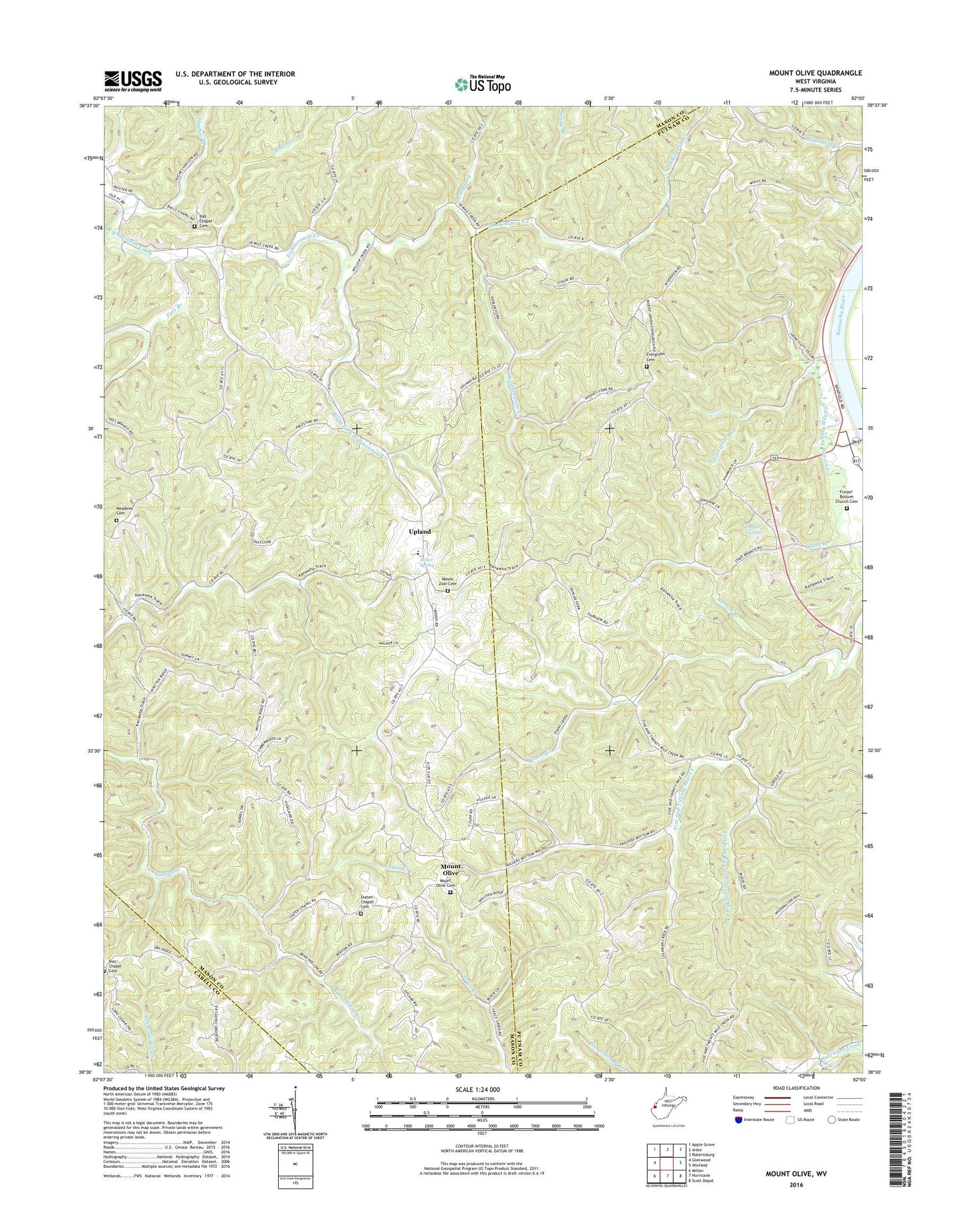 Mount Olive West Virginia US Topo Map Image