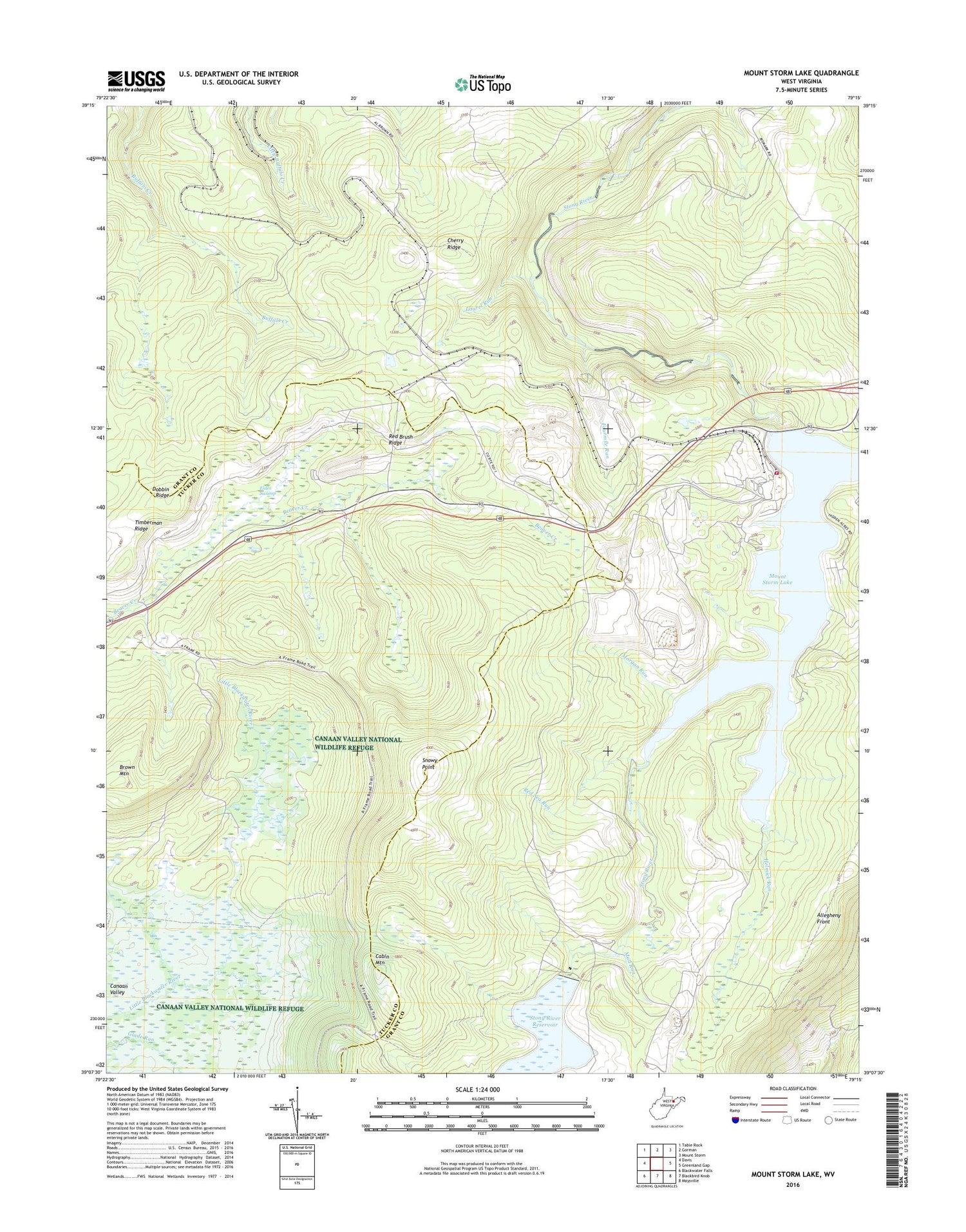 Mount Storm Lake West Virginia US Topo Map Image