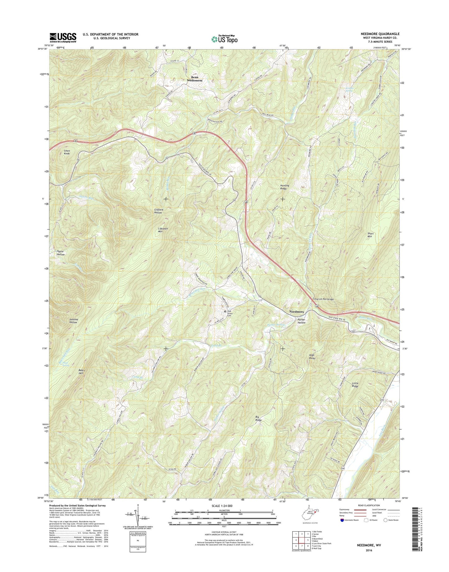 Needmore West Virginia US Topo Map Image