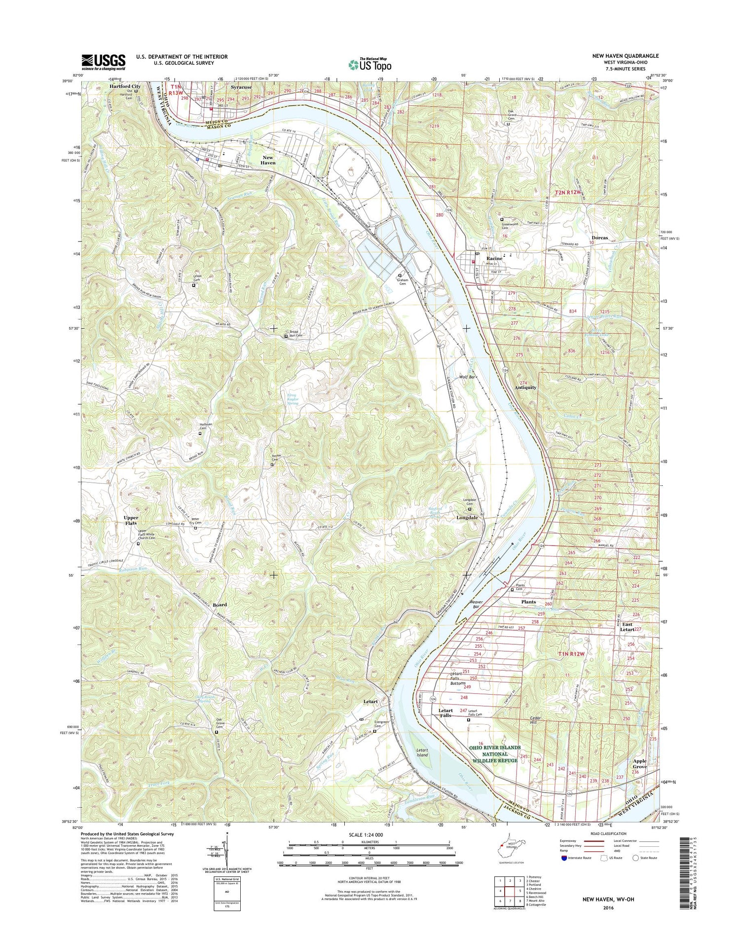 New Haven West Virginia US Topo Map Image