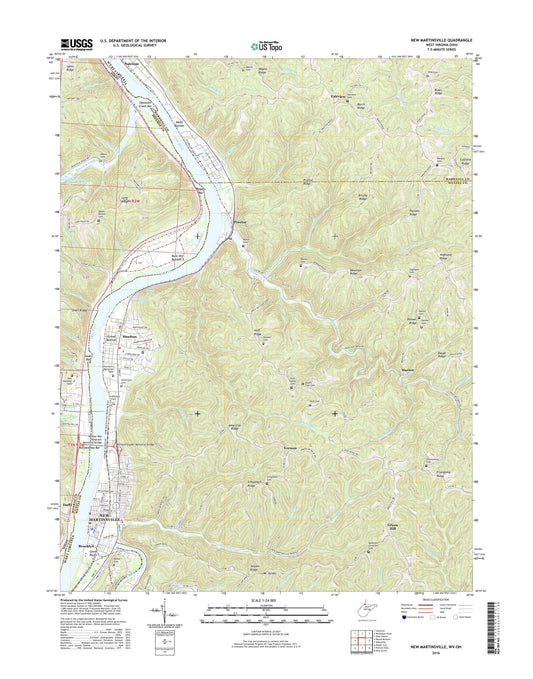 New Martinsville West Virginia US Topo Map Image