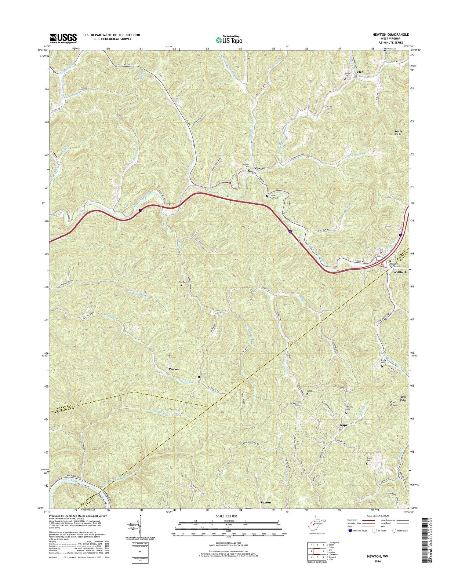 Newton West Virginia US Topo Map Image