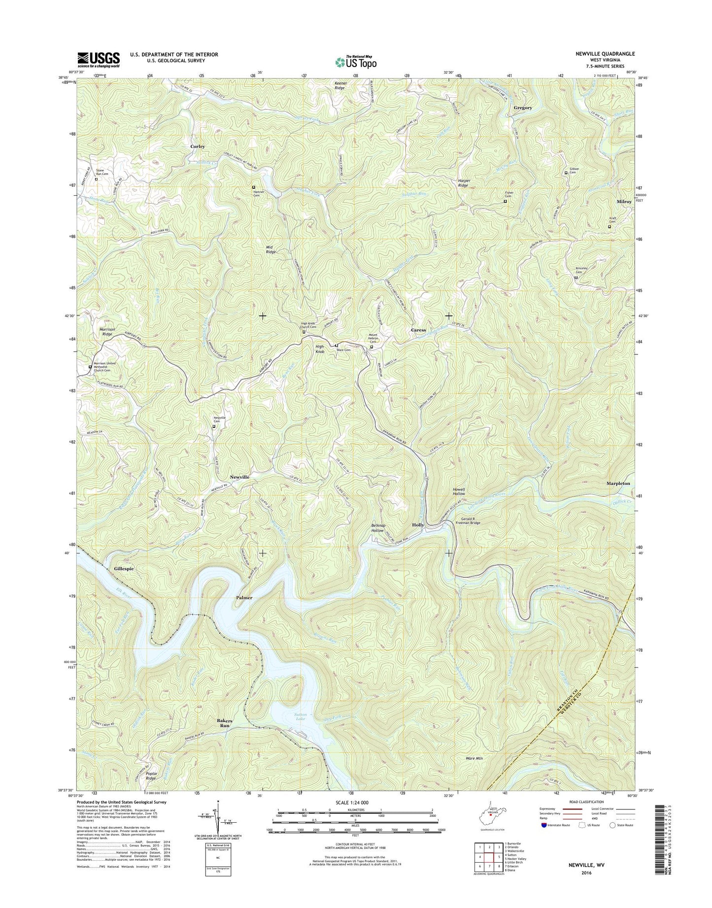 Newville West Virginia US Topo Map Image