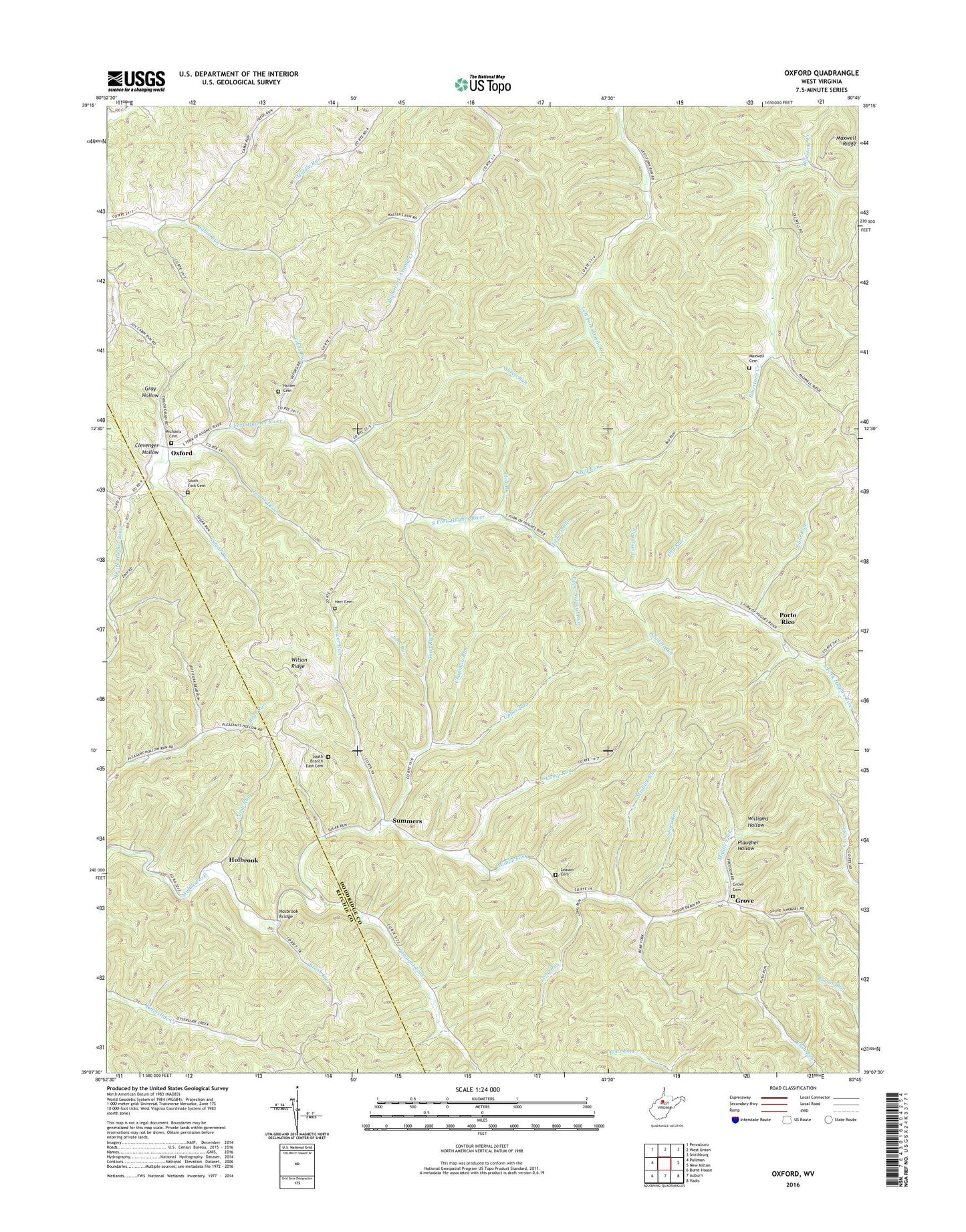 Oxford West Virginia US Topo Map Image