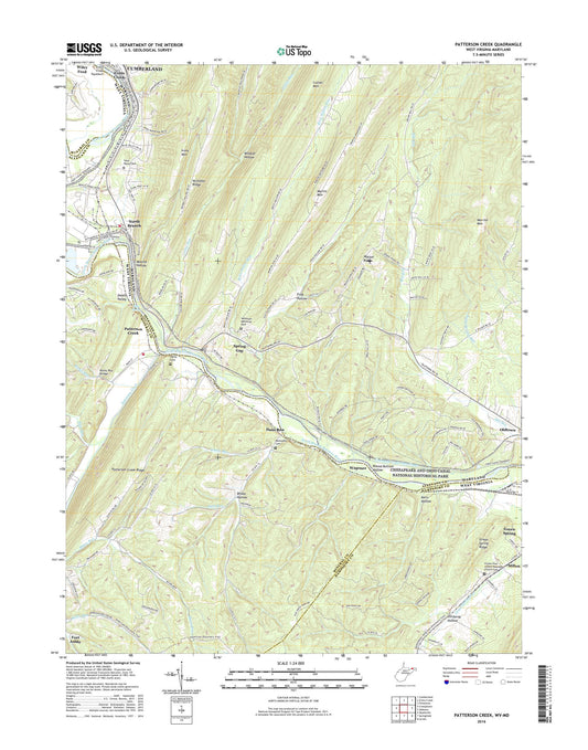 Patterson Creek West Virginia US Topo Map Image