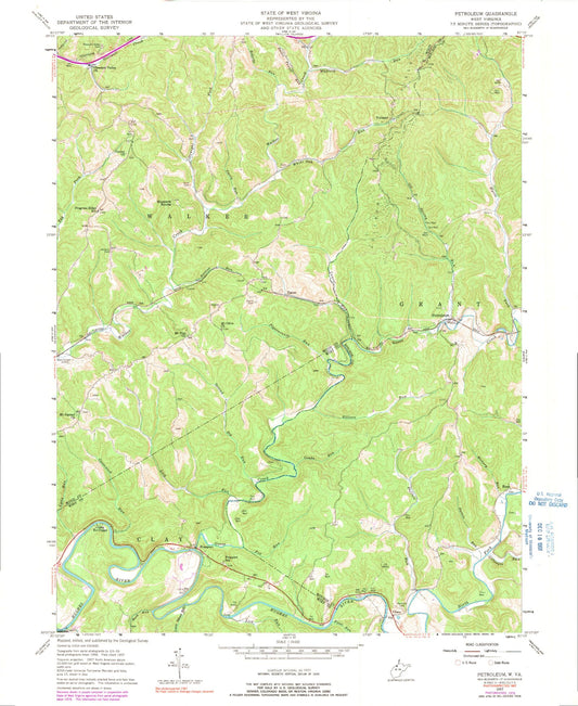 Classic USGS Petroleum West Virginia 7.5'x7.5' Topo Map Image