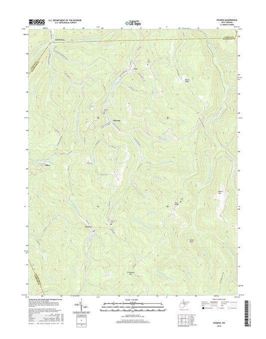 Pickens West Virginia US Topo Map Image