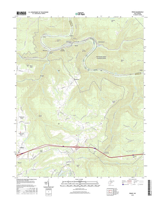 Prince West Virginia US Topo Map Image