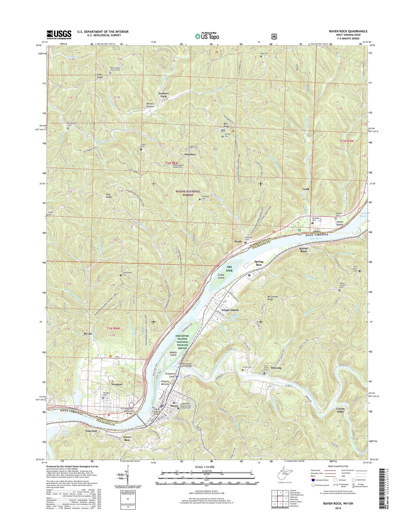 Raven Rock West Virginia US Topo Map Image