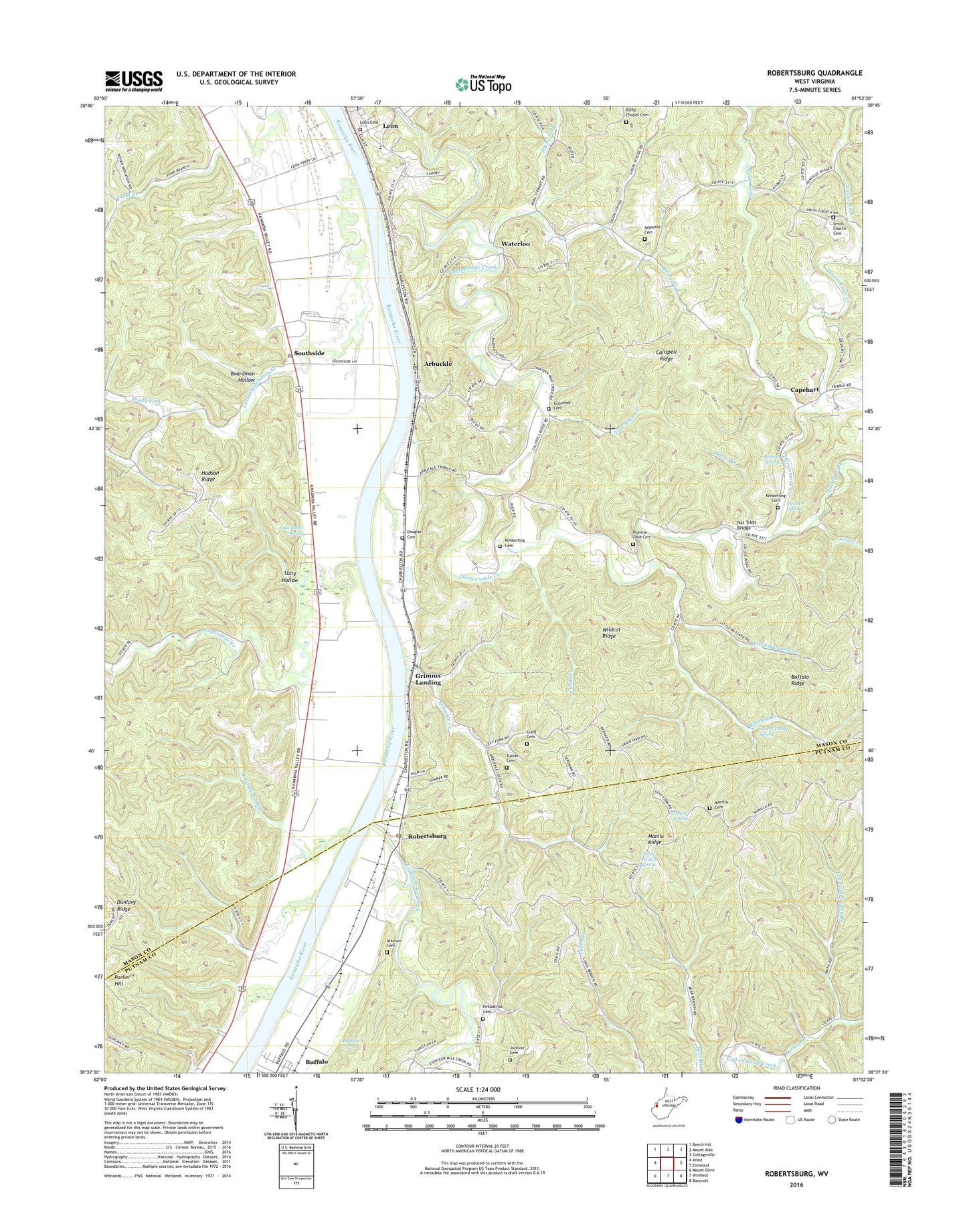 Robertsburg West Virginia US Topo Map Image