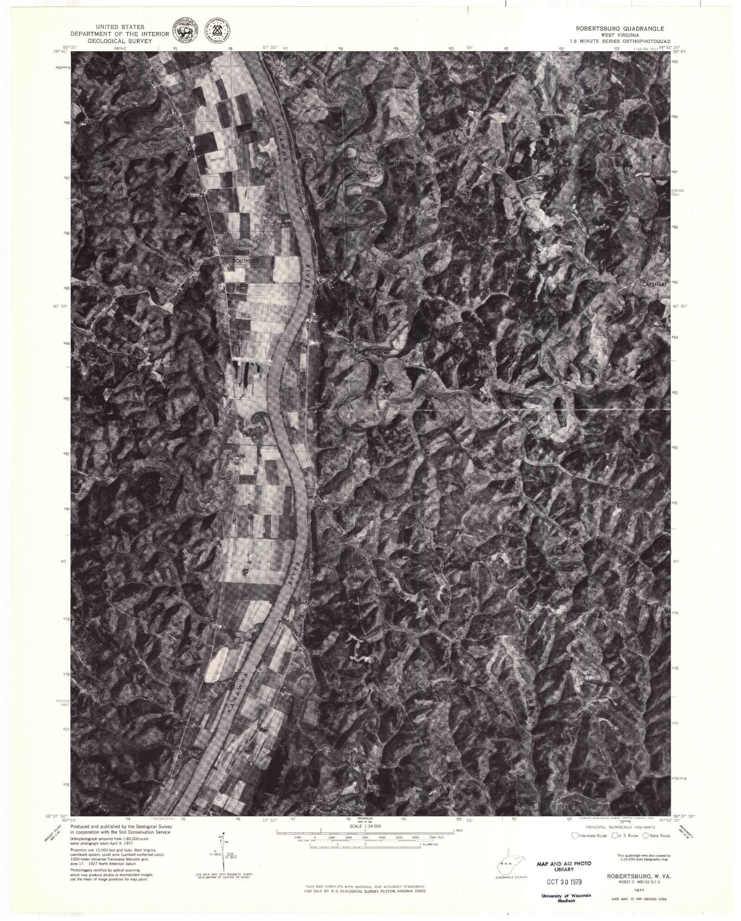 Classic USGS Robertsburg West Virginia 7.5'x7.5' Topo Map Image