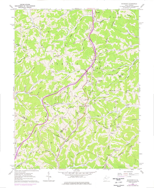 Classic USGS Rockport West Virginia 7.5'x7.5' Topo Map Image
