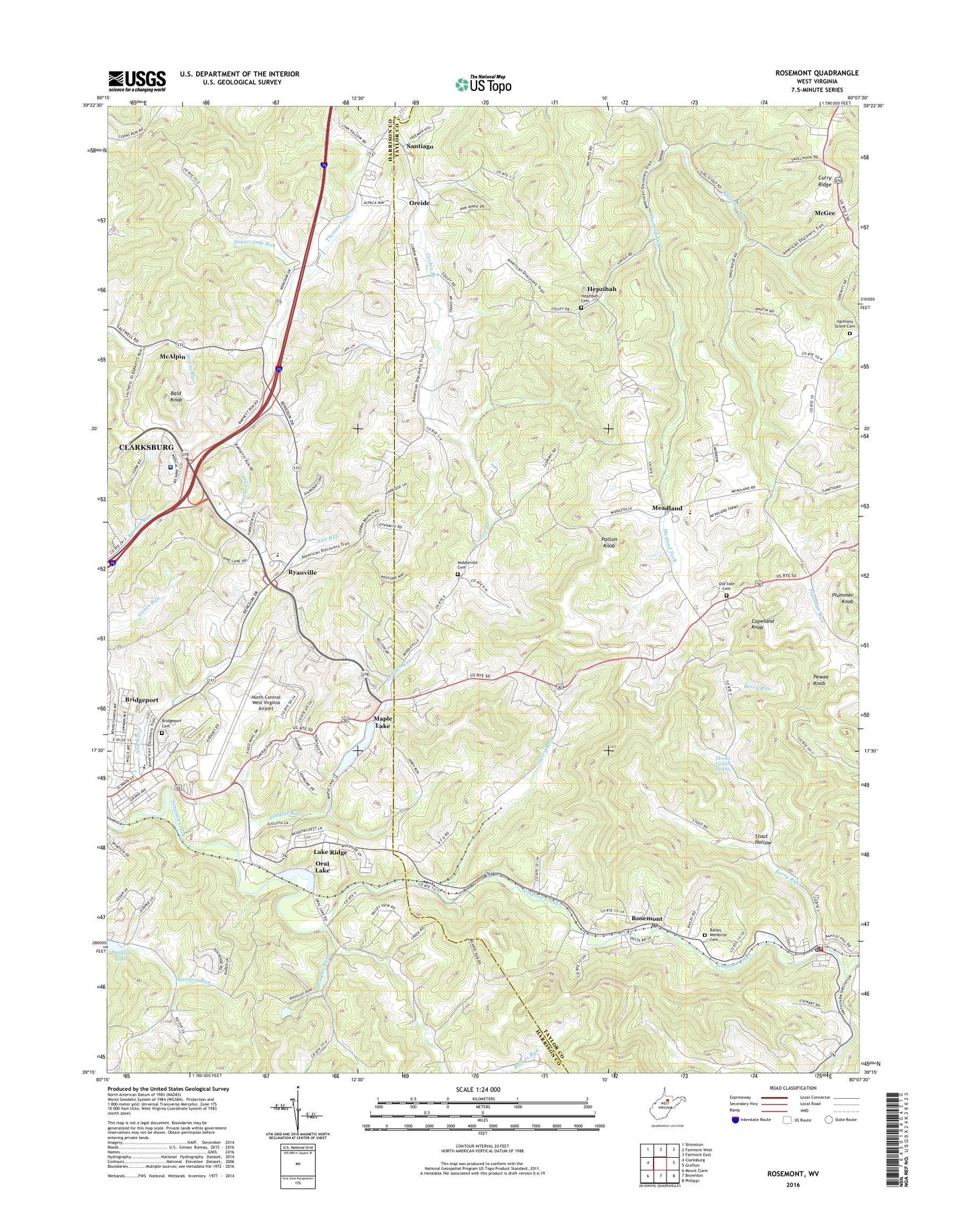 Rosemont West Virginia US Topo Map Image