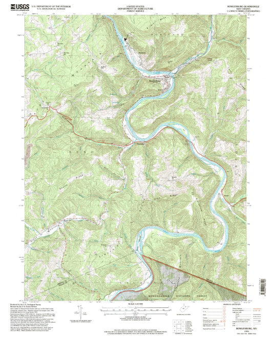 Classic USGS Rowlesburg West Virginia 7.5'x7.5' Topo Map Image