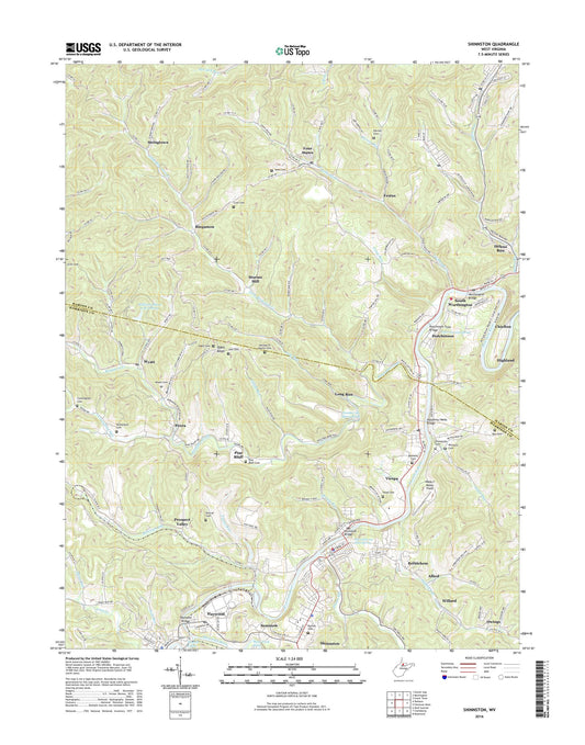 Shinnston West Virginia US Topo Map Image