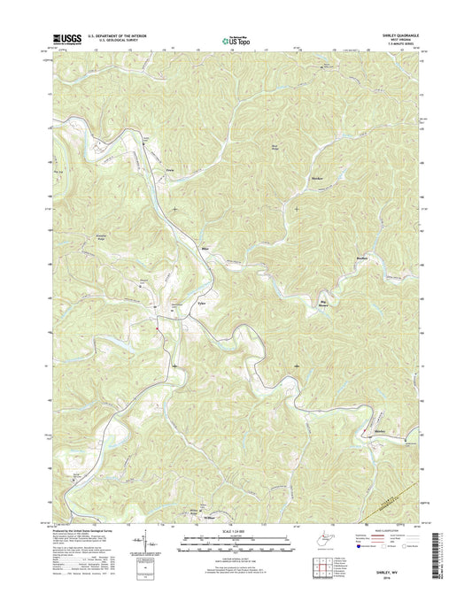 Shirley West Virginia US Topo Map Image