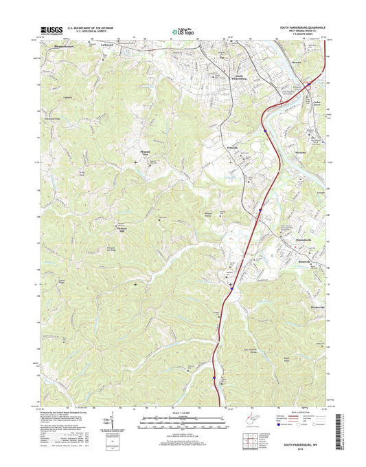 South Parkersburg West Virginia US Topo Map Image