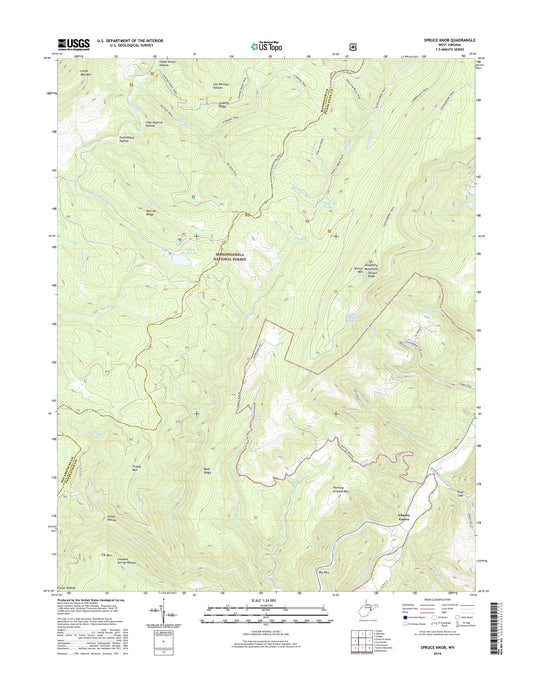 Spruce Knob West Virginia US Topo Map Image