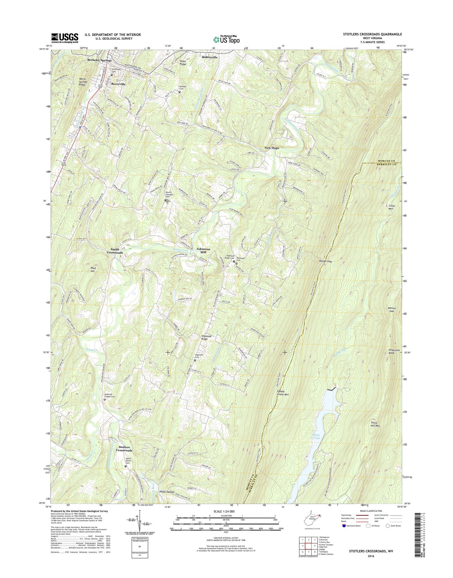 Stotlers Crossroads West Virginia US Topo Map Image