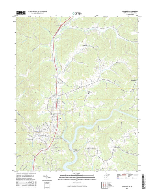 Summersville West Virginia US Topo Map Image