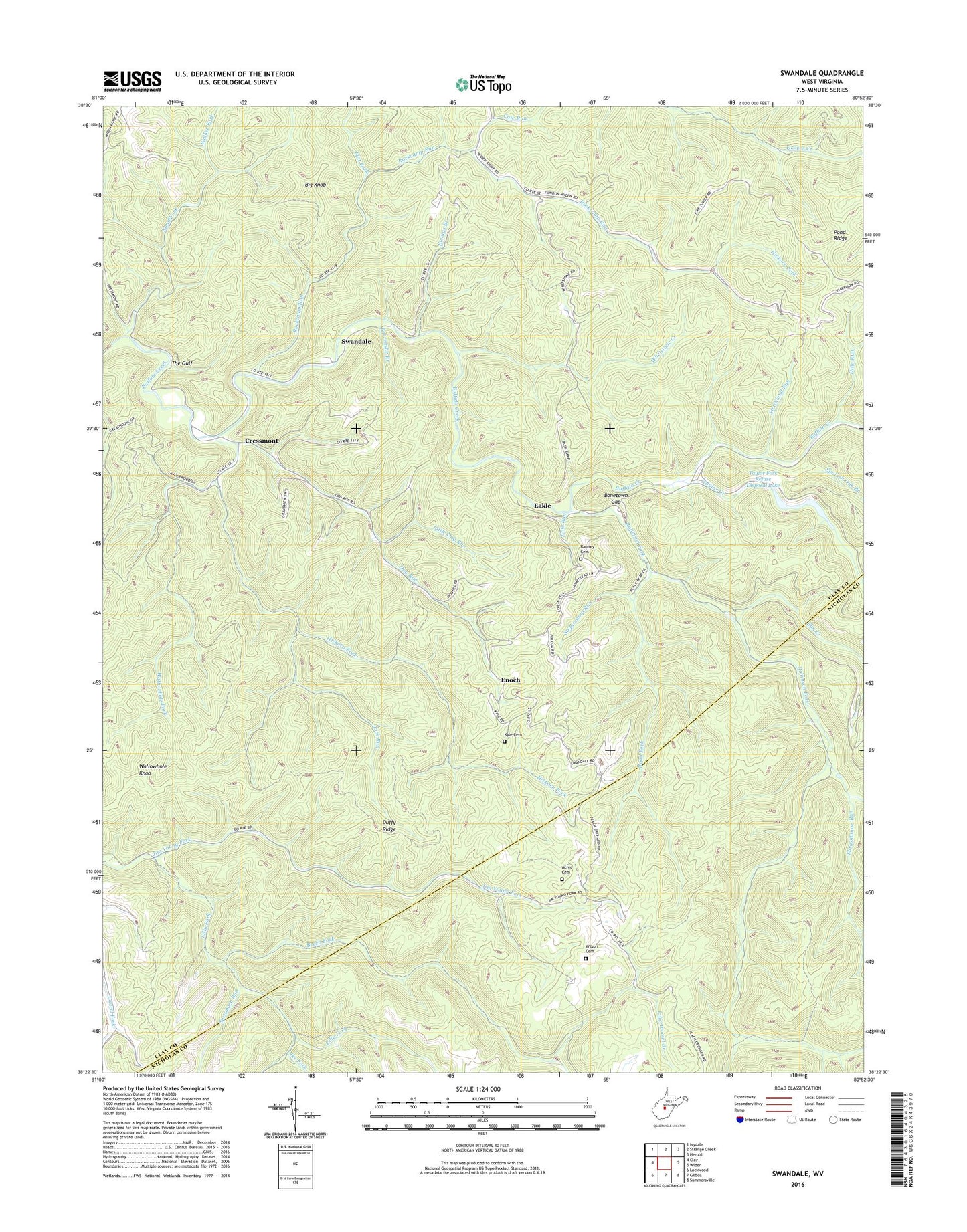 Swandale West Virginia US Topo Map Image