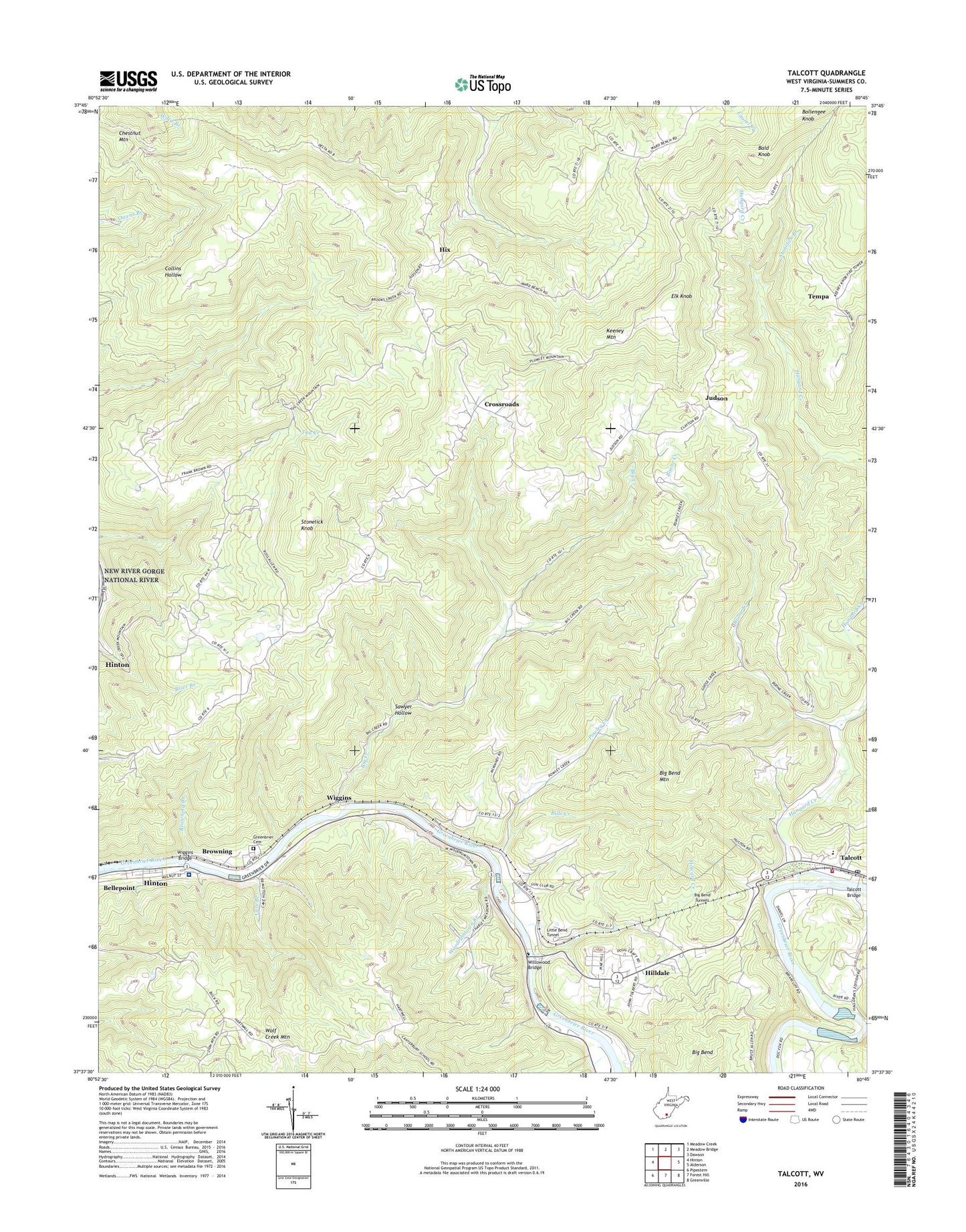 Talcott West Virginia US Topo Map Image