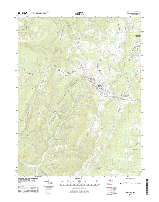 Terra Alta West Virginia US Topo Map Image