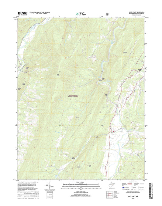 Upper Tract West Virginia US Topo Map Image