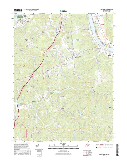 Valley Mills West Virginia US Topo Map Image