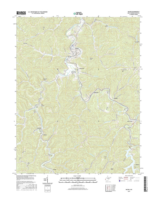 Wayne West Virginia US Topo Map Image
