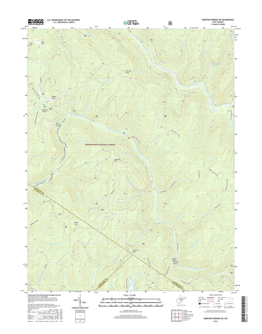 Webster Springs SW West Virginia US Topo Map Image