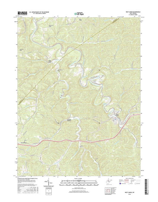 West Union West Virginia US Topo Map Image