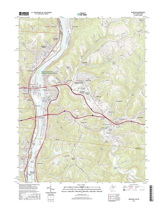 Wheeling West Virginia US Topo Map Image