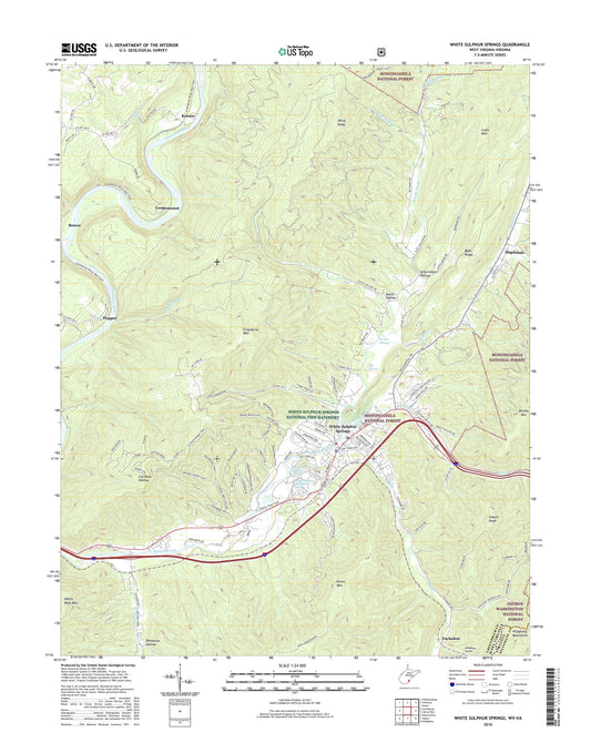 White Sulphur Springs West Virginia US Topo Map Image