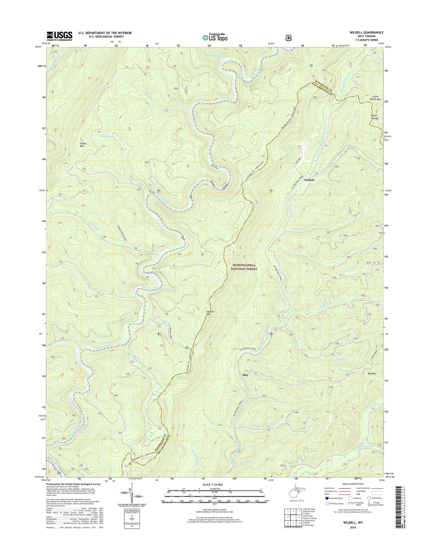 Wildell West Virginia US Topo Map Image