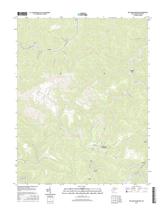 Williams Mountain West Virginia US Topo Map Image